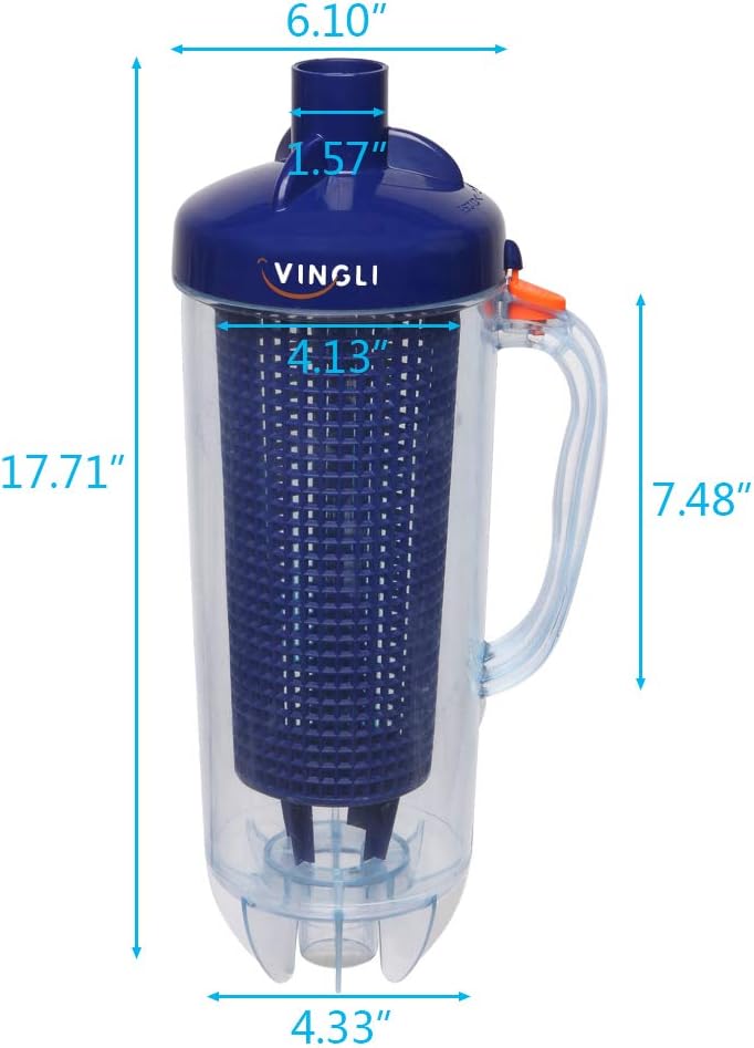 VINGLI Professional Leaf Trap Skim Leaves and Twigs Blue Leaf Canister with Plastic Mesh Basket Fits Automatic Pool Vacuum Cleaner - Image 4
